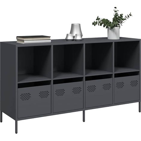 Sideboard Anthrazit 135x39x73,5 cm Kaltgewalzter Stahl