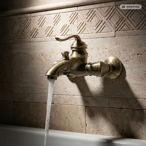 PaulGurkes Robinet de baignoire en laiton antique avec inverseur Retro Nostalgie (1/5)