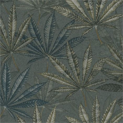 Nature wallpaper wall Profhome 399844 hot embossed non-woven wallpaper slightly textured with floral ornaments matt grey olive green blue grey white 5,33 m2 (1/5)