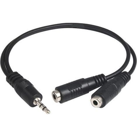 Câble répartiteur audio - TRIXES - 3,5 mm - Noir - Permet deux branchements - Câble répartiteur (1/3)