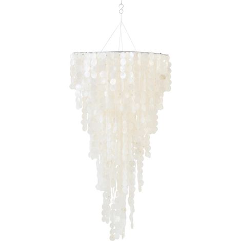 Suspension Déco en Capiz "Betsy" 150cm Blanc