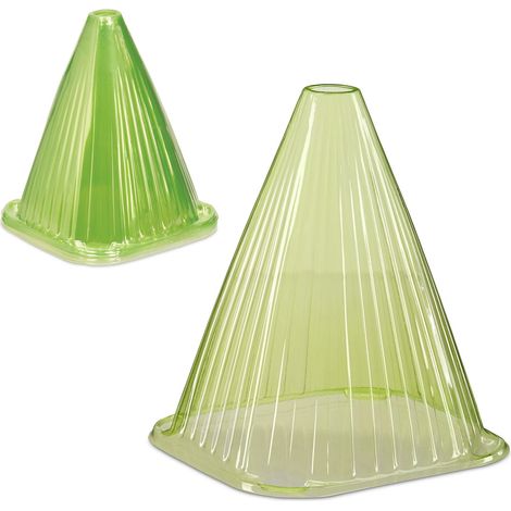 Cloche à Salade, Lot de 10, Protection Contre Le Gel et Les escargots, H x L x P : 22 x 19 x 19 cm, Vert (1/5)