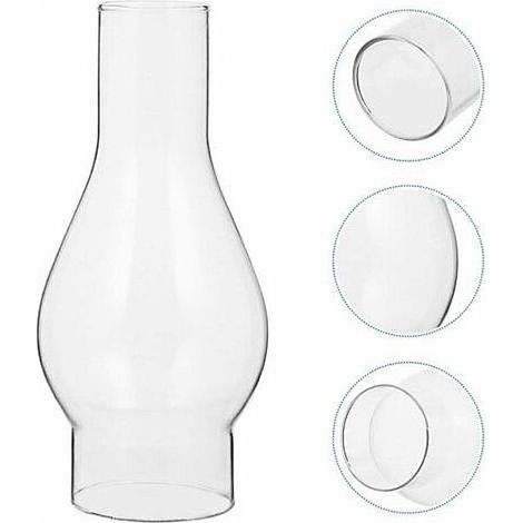 Abat- jour en Verre Transparent pour Lampe à Huile, Cheminée en de Pétrole, pour Kérosène, Accessoires Remplaçables (Size: Small) (1/3)
