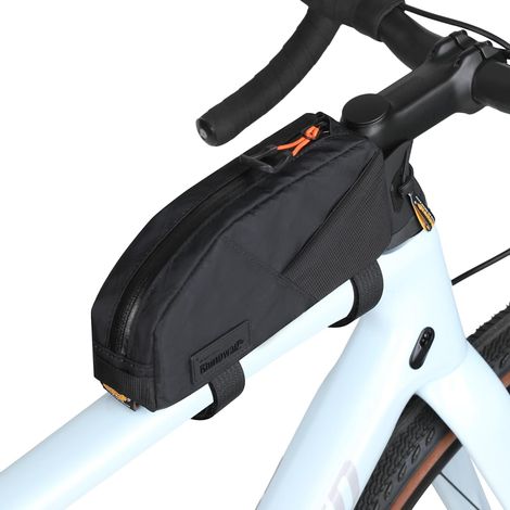 Sacoche pour tube supérieur de vélo, sacoche de cadre de vélo, sacoche de vélo avant, accessoires pour VTT, vélo gravelbike et vélo de route, sacoche de rangement avec deux systèmes de (1/5)