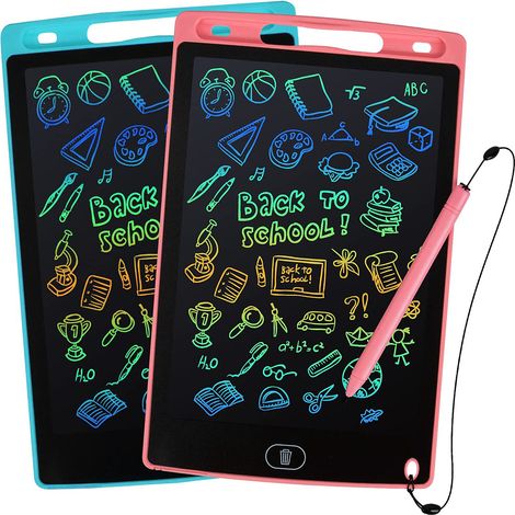 Lot de 2 Tableaux LCD, écran couleur 10 pouces, effaçable, léger 157g, jouet dessin enfants 3-14 ans (1/5)