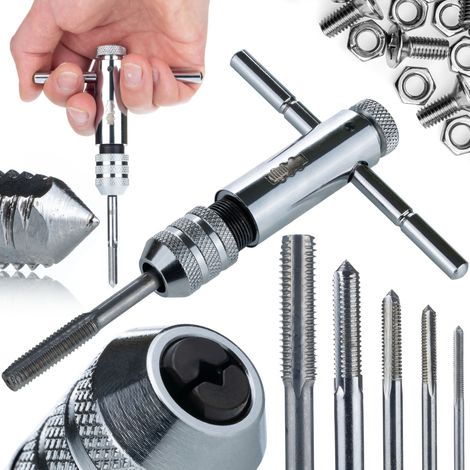 Machos para Roscar Manual M3–M8 – Alta Precisión  Acero  Dimensiones 11.2 x 3.4 x 3.2 cm  Taller Reparacion Montaje (1/5)