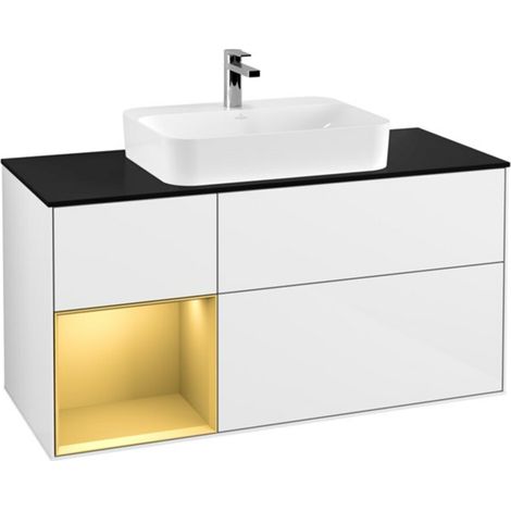 V&B Waschtischunterschrank Finion 120cm, Pl b m, Reg li gol m, glo wh. Lac (1/2)