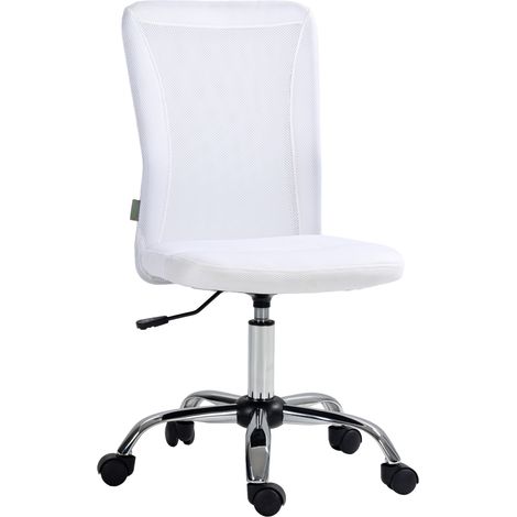 Ergonomischer Bürostuhl, höhenverstellbar, verchromtes Fußkreuz, 360° drehbar, weißer Netzbezug