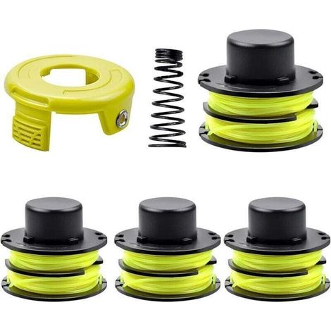 4 Bobine Fil Coupe Bordure Compatible avec Ryobi RAC118 RAC119, XU,Convient pour Ryobi RLT3025F,RLT3025S,RLT3525S,RLT2523,RLT3525,RLT3123,Ø1,2mm-8,4m(4 Bobine+1 Couvercle+1 Ressort) - KZQ (1/4)