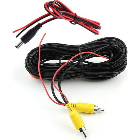 Câble d'extension vidéo RCA 10M, câble AV pour caméra de stationnement, connexion à un moniteur automobile ou à un système de navigation. Câble de connexion 32FT avec fil de détection rouge (1/4)