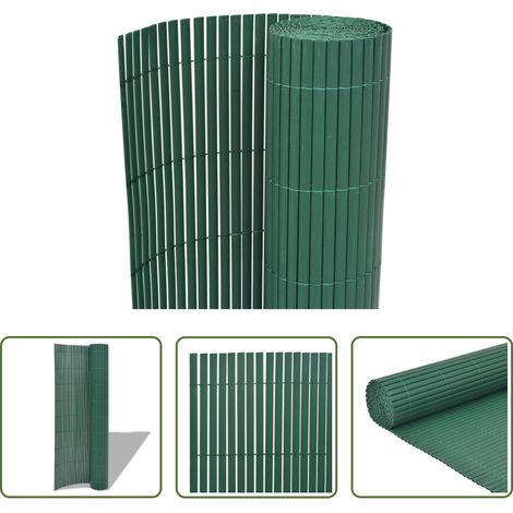 vidaXL Clôture décorative - Clôture de jardin Double face PVC 90 x 300 cm Vert (1/5)
