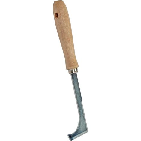 Grattoir à joints manuel pour désherbage, acier galvanisé et manche en bois, 26 x 6,4 cm - PANGIVO