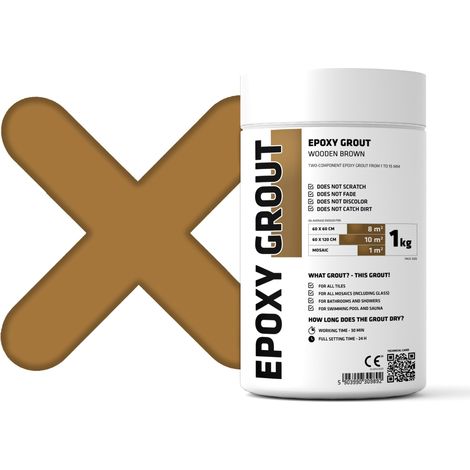 Stucco Epossidico Bicomponente per riempimento fughe - Marrone Chiaro - 1Kg (1/5)