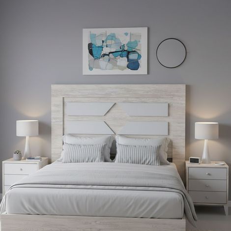 Testiera Letto Manduria, Colore Struttura Bianco, 248x33 cm Bianco (1/5)