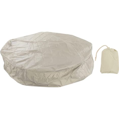 Couverture de Bain à Remous Extérieur Spa Gonflable Bain à Remous Piscine Meubles Housses de Poussière Baignoire Ronde 190 Argent Polyester Taffetas étanche(190x30cm-beige) (1/5)