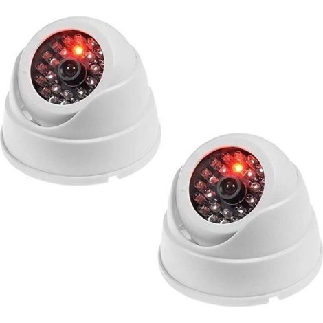 Caméra dôme de sécurité - - Lot de 2 - Sans fil - LED rouge clignotante - Facile à installer (1/5)