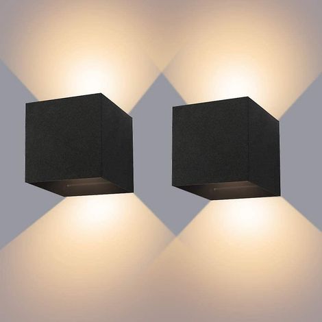 Ersandy – Applique murale extérieure 12W LED étanche IP65 – 2 lampes orientables – Lumière blanche chaude 3000K – Aluminium résistant à la corrosion (1/2)