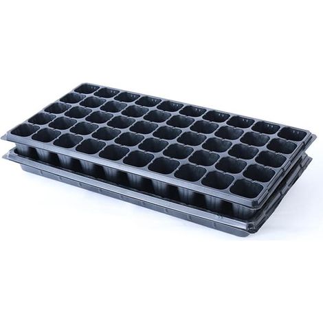 Plateau de semis à 50 alvéoles - Station de démarrage et de propagation extra résistante, station de germination (2 pièces) (1/3)