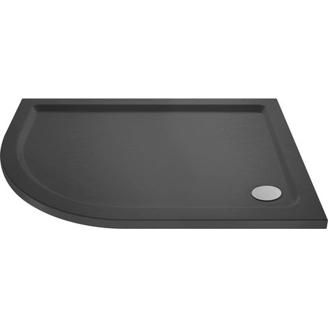 900mm x 800mm Premium Shower Tray - Left Hand Offset Quadrant  - Slate Grey