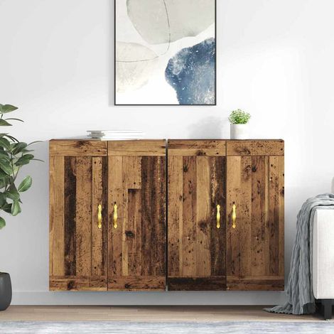 Wandmontierter Schrank 2 pcs Altholz 69,5 x 34 x 90 cm