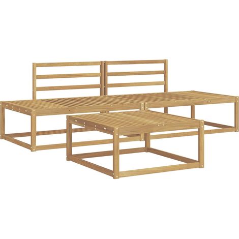 Outdoor Sofa Set White 79 x 79 x 37 cm Solid Acacia Wood vidaXL