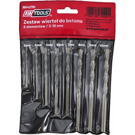 Awtools Betonbohrer-Set 8-teilig/3-4-5-6-7-8-9-10mm/