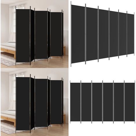 Cloison de séparation 6 panneaux Noir 300x200 cm Tissu - Cloison De Séparation - Écran De Confidentialité - Séparateur De Pièce - Mur D'intimité - Décoration Murale - Home & Living (1/5)