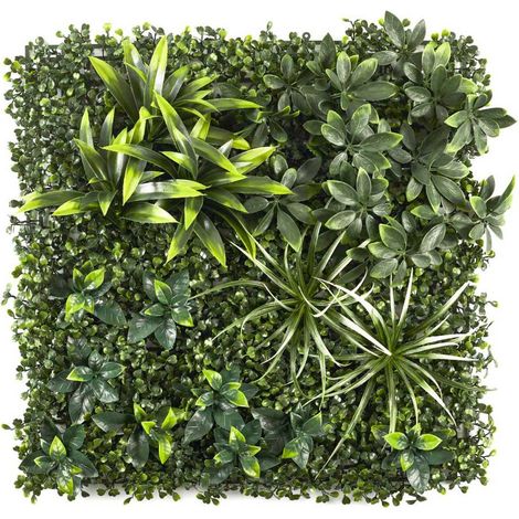 Mur Végétal Artificiel "Panache" 50x50cm Vert