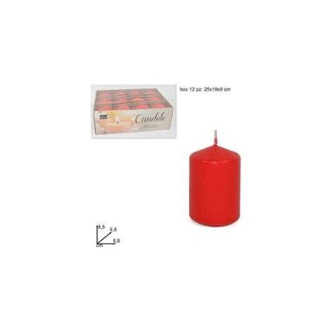 CANDELA ROSSA A CILINDRO D5.8X8.5CM