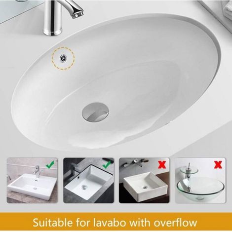 M20502 vidage Salle de Bain, Bonde de Lavabo Pop Up, Chromé, Argent (1/4)