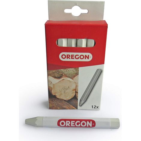 Oregon Multi Surface Marking Crayon – Confezione da 12 Pastelli Professionali con Struttura Antiscivolo a 6 Lati, Scrivono su Legno, Metallo, Cemento, Piastrelle, Ceramica, Plastica e Vetro - Bianco (1/4)