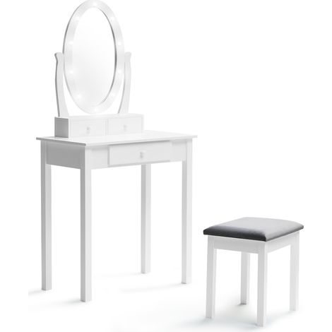 Toeletta con specchio LED e sgabello BELLA (1/5)