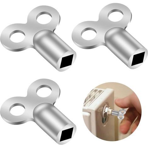 3-Piece Radiator Bleed Key Set, Universal Bleed Key, Square Keys, Central Heating and Accessories, for Many Radiators (1/5)