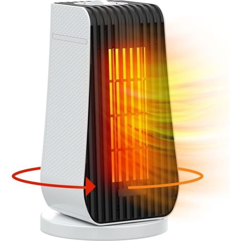 Mini Radiateur Soufflant Salle de Bain 1200W Ninonly Chauffage Soufflant Silencieux 90° Oscillation Minuterie Chauffage Electrique Economique pour Bureau, Chambre, Salon P2