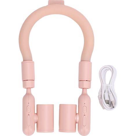 GARRYFIZH Tube de refroidissement du cou ventilateur Portable PCM haute vitesse refroidisseur Portable à piles silencieux léger pour les Sports de plein air rose