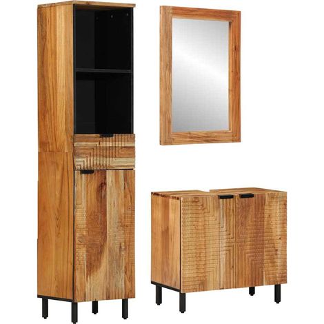 Badezimmerschrank-Set 3 stk. Natur 38 x 33 x 160 cm vidaXL (1/5)