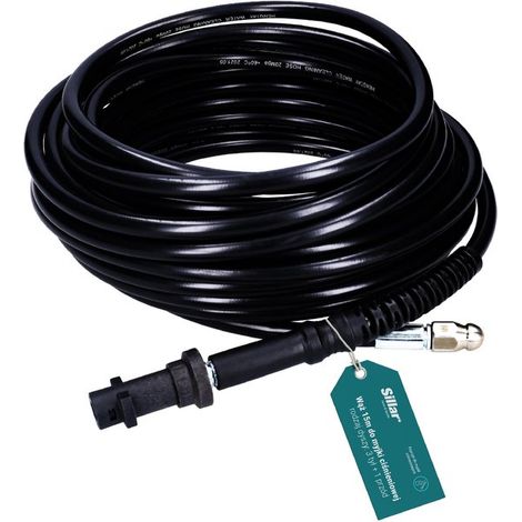 Tuyau de nettoyage des égouts – Tuyau de 15 m avec buse à jet 3+1 – Tuyau de remplacement compatible avec Kärcher K2-K6 (1/4)