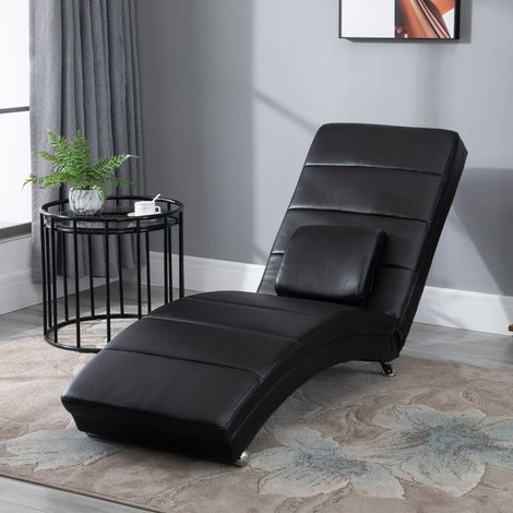 Sillón reclinable eléctrico con función de masaje, 8 puntos de masaje, diseño de gravedad cero para sala de estar, piel sintética, negro. (1/5)