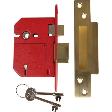 Union Strongbolt 2200S Bs 5 Lever Mortice Sashlock Satin Brass 81Mm Visi