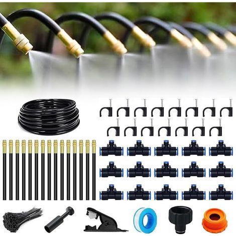 Sistema de Riego para Jardín, Kit de Riego por Goteo 15M, Kit de Riego Automático, Kit de Riego por Goteo, Sistema de Riego Automático de Jardín a 360°, para Plantas de Jardín (1/5)