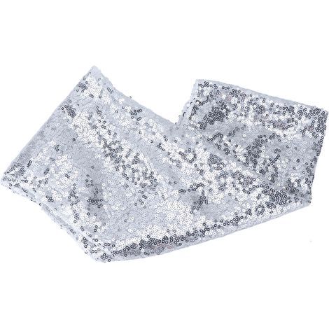 Nappe Élastique à Paillettes Dorées et Argentées, Pratique pour Mariages et Fêtes, Décoration de Table Élégante (1/5)