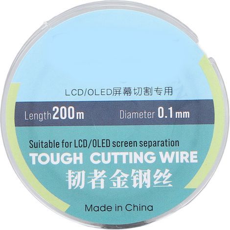Fil de séparation pour écran LCD de téléphone, 200 m, en acier haute dureté, 0,1 mm