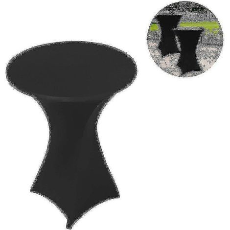 Nappe ronde cocktail en spandex extensible dans les quatre sens, noire, 80 x 110 cm (Noir) (1/3)