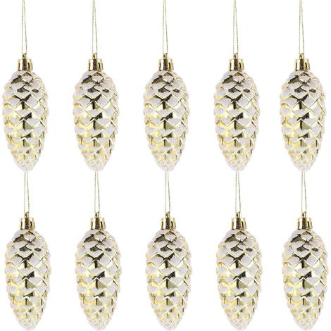10 Pièces Décoration de Pommes de Pin Suspendues en Plastique (1/5)