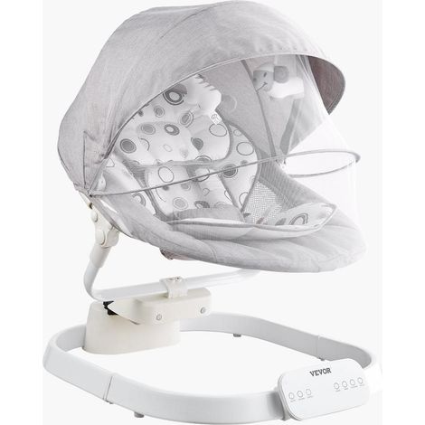 Balancelle Transat Bébé 3 Vitesses 3 Positions de Siège Panneau Tactile IMD Télécommande Bluetooth 10 Berceuses Prédéfinies, Charge 9 kg, Balançoire Portable pour Bébé 0-9 Mois, Garçons, Filles (1/5)