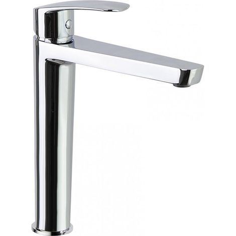 Grifo de Lavabo Monomando Alto Cromado con Sistema S2 de Ahorro de Agua Serie New Fly
