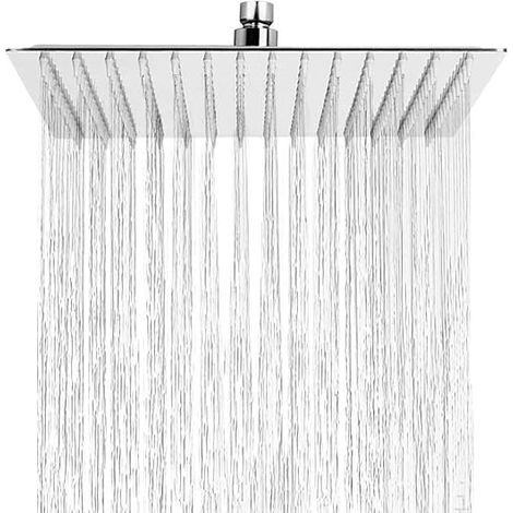 Pommeau de douche carrée 12 pouces en acier inoxydable 304 – Anti-calcaire – Finition chrome brillant – Installation facile (1/5)