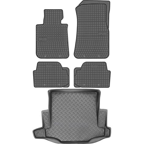 Juego de alfombrillas de goma para coche y alfombrilla para maletero para BMW Serie 1 E87 Hatchback (2004-2011).