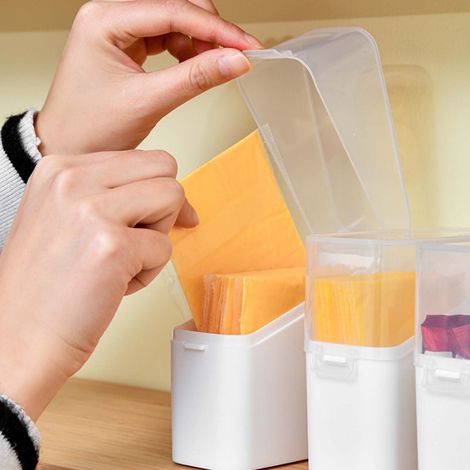 Boîte De Rangement Pour Fromage - En Plastique Sans BPA Avec Couvercle Étanche, Résistant Au Froid Jusqu'à -20 °C, Transparente Et Empilable - 1 Pièce (1/5)