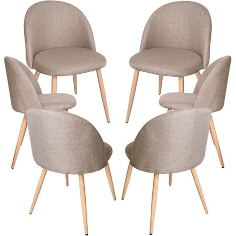 Packs Sillas Comedor - Pack 6 Sillas Vint Tela - Beige (1/4)